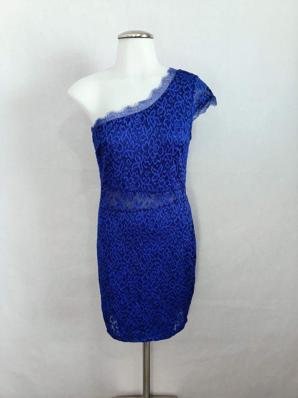 Charlotte Russe One-Shoulder Royal Blue Lace Dress